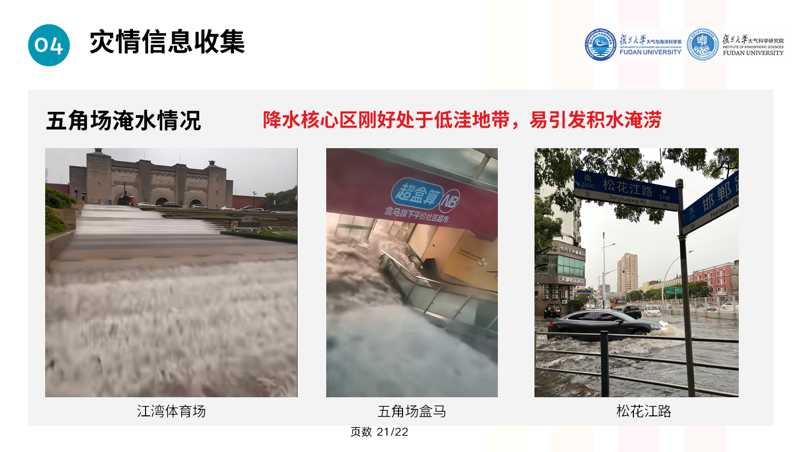 五角场周边多处积水现场